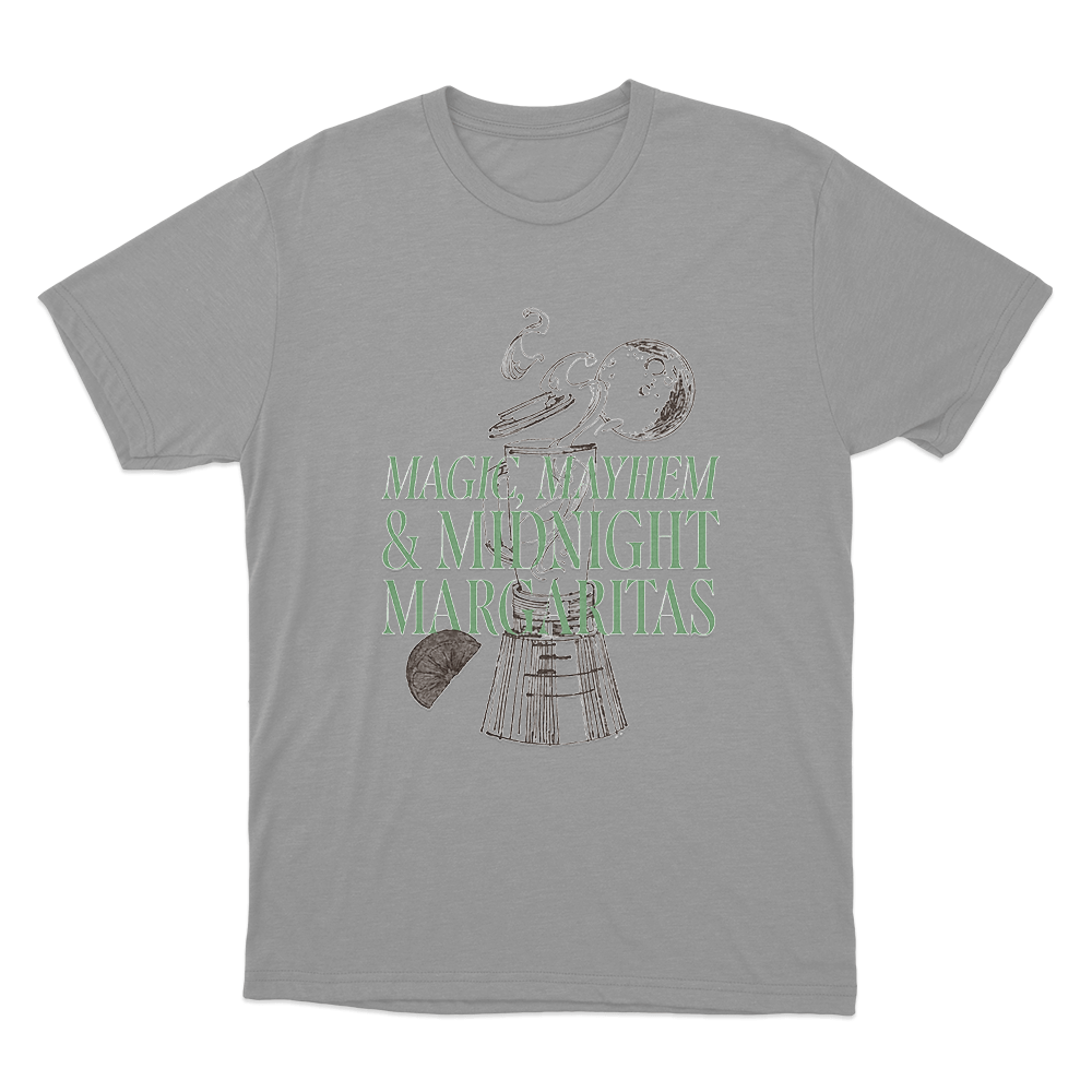 Magic, Mayhem & Midnight Margaritas Unisex T Shirt Grey Magic Mayhem Midnight Margaritas Unisex T Shirt Grey
